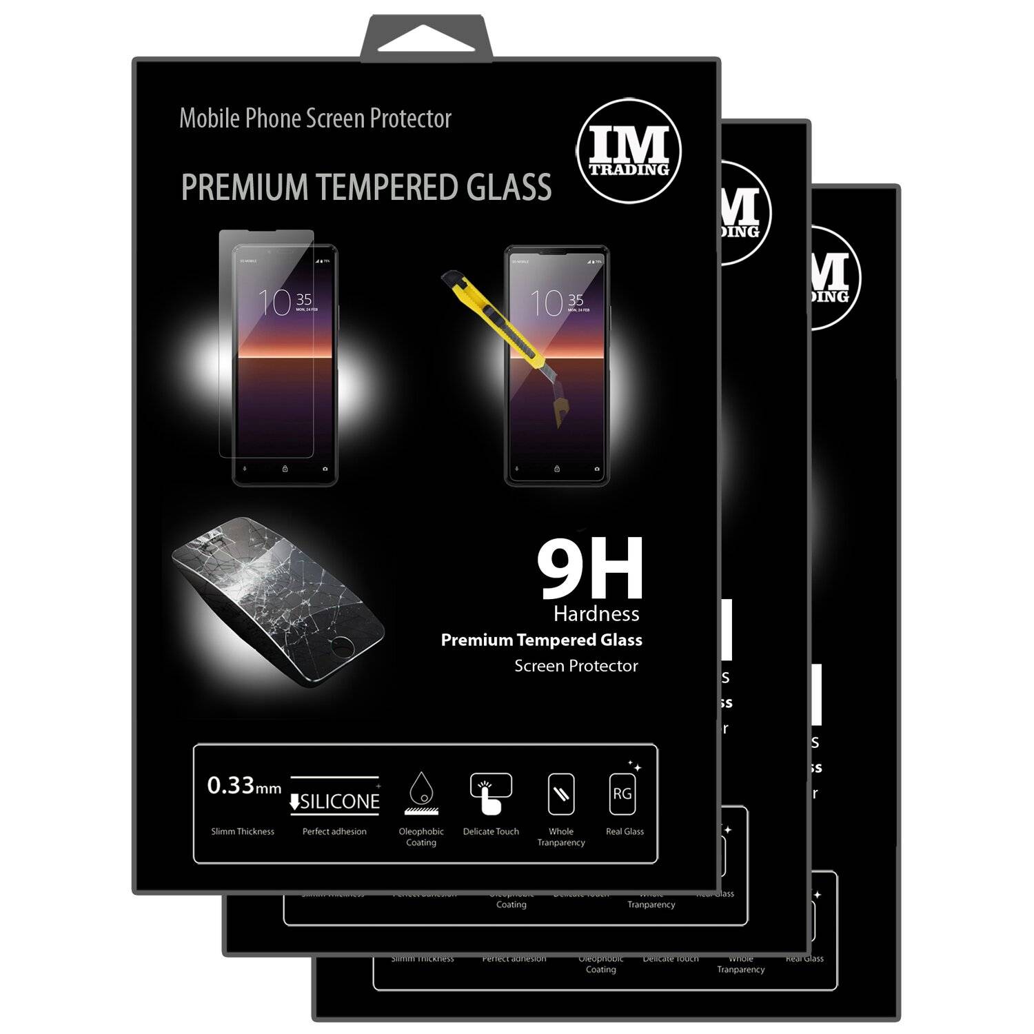 cofi1453 3X Schutz Schutz Glas 9H Tempered Glass Display Schutz Folie Display Glas Screen Protector kompatibel mit Sony Xperia 10 III