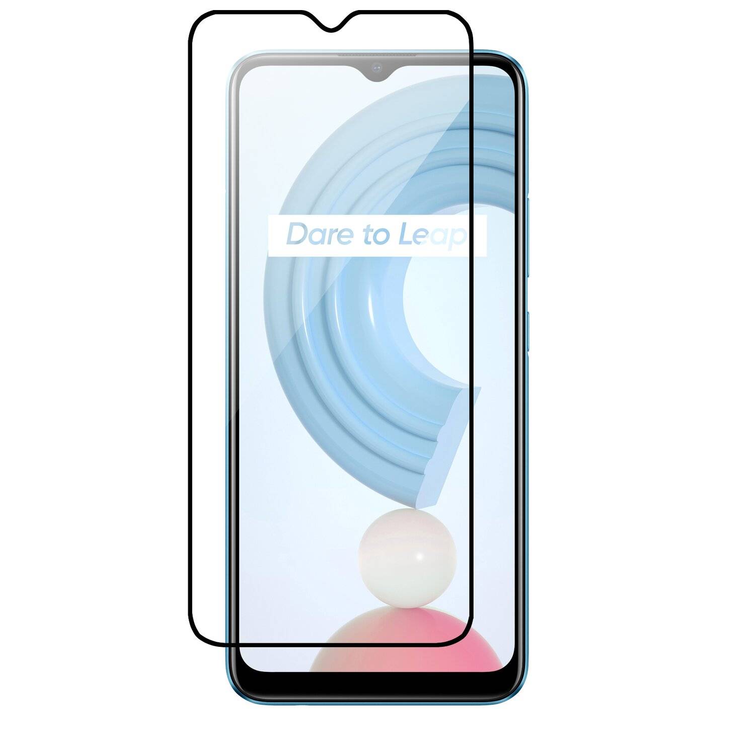 cofi1453® 5D Schutz Glas kompatibel mit Realme C21 Curved Schutz Folie Vollständig Klebend und Abdeckung