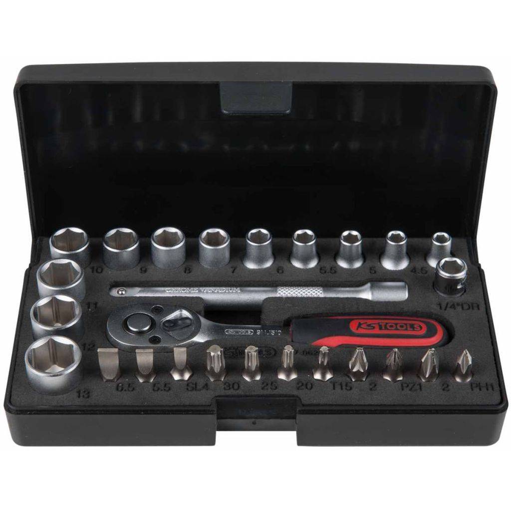 KS Tools 26-tlg. Steckschlüsselsatz mit Umschaltknarre 1/4" 917.0626