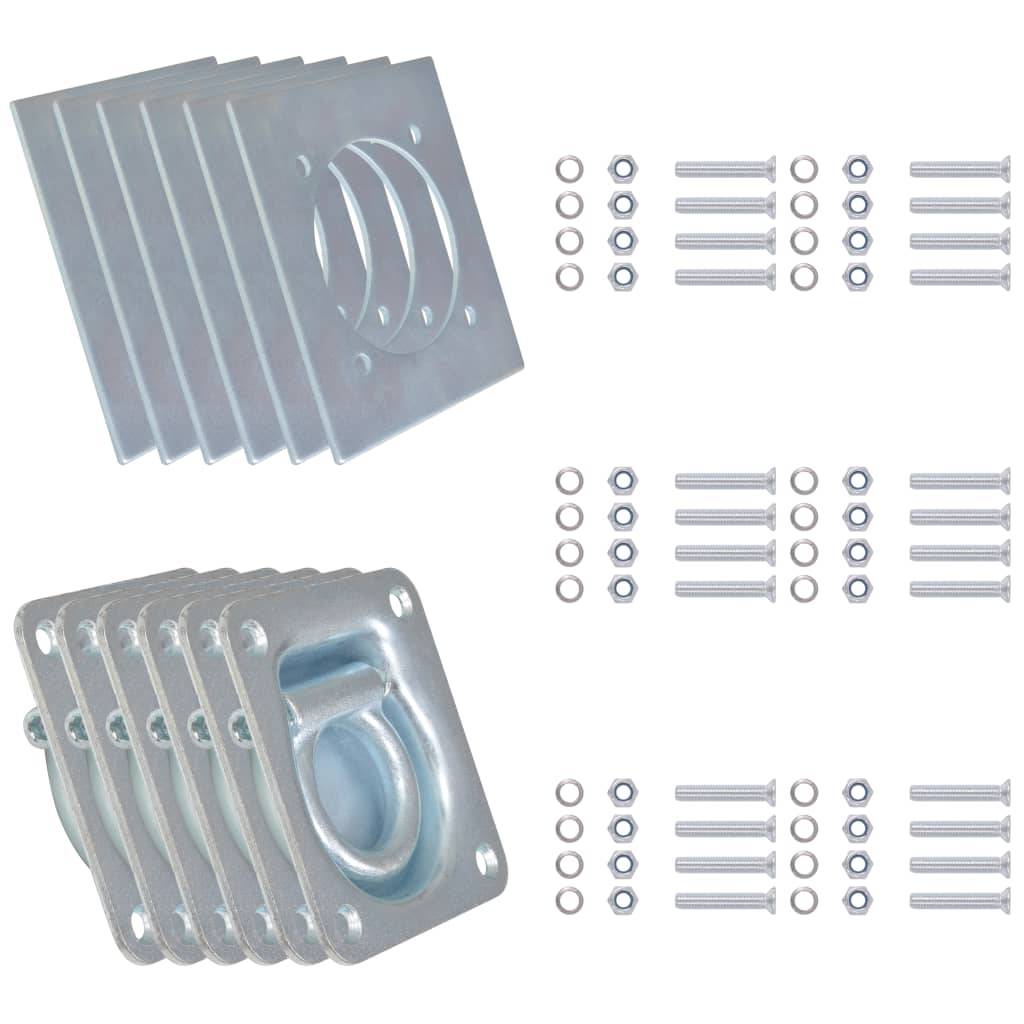 vidaXL Zurrösen für Anhänger 6 Stk. Verzinkter Stahl 2000 kg