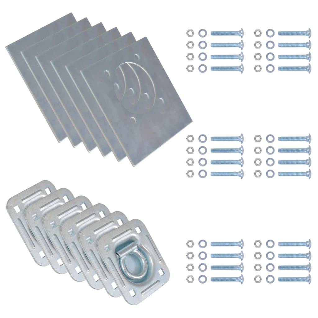 vidaXL Zurrösen für Anhänger 6 Stk. Verzinkter Stahl 2000 kg
