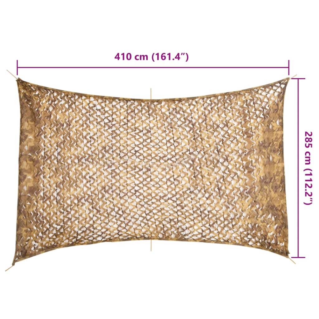 vidaXL Tarnnetz mit Aufbewahrungstasche 410x285 cm Sandfarbe