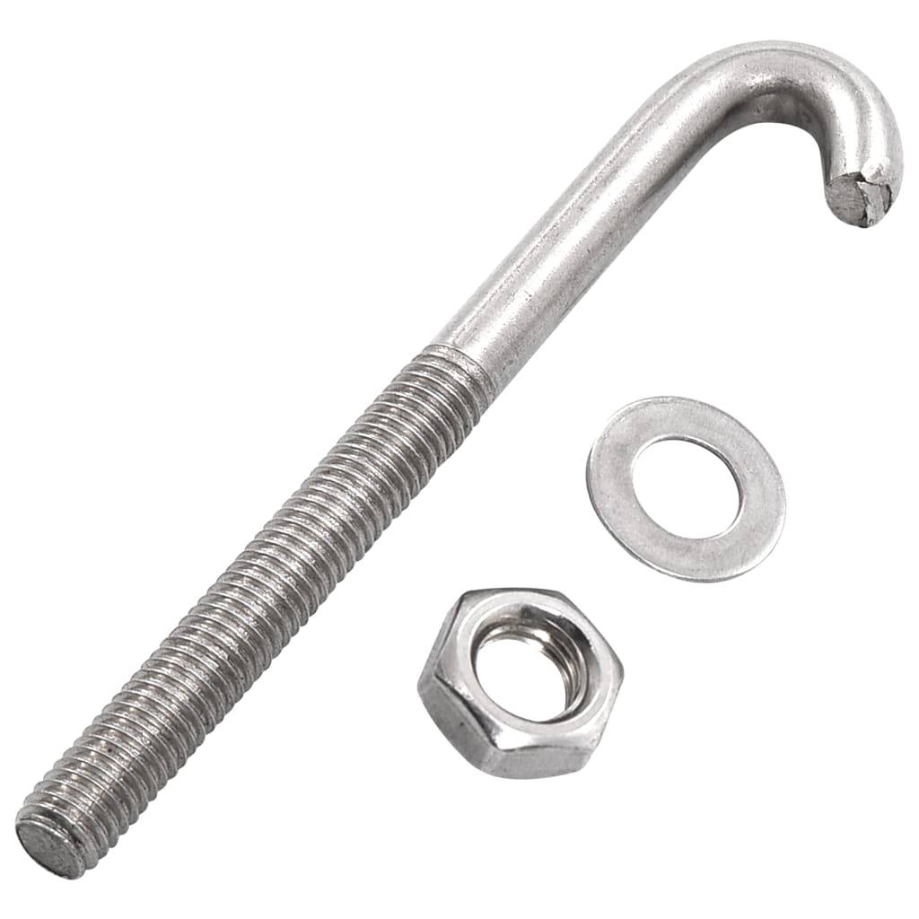vidaXL J-Ankerschraube mit Mutter Unterlegscheibe 25 Sets M8 x 100 mm