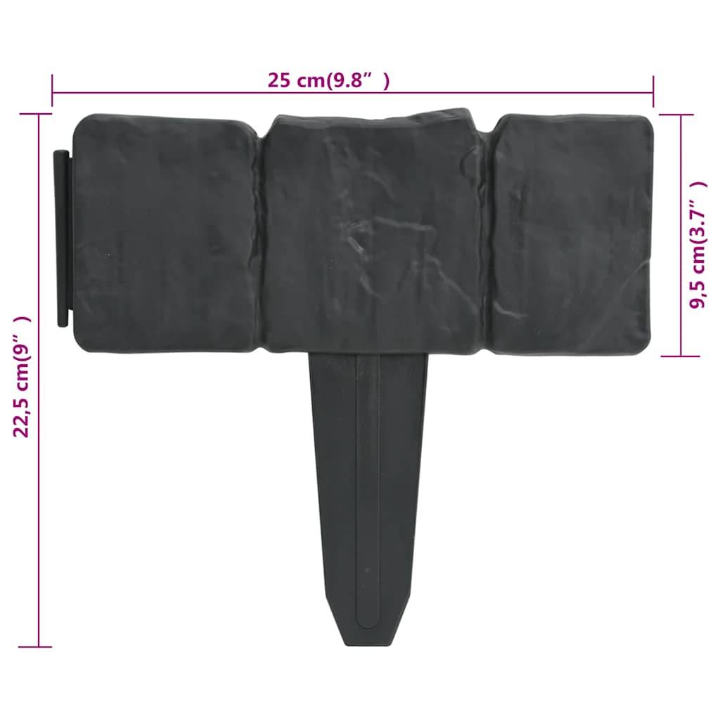 vidaXL Beeteinfassung 41 Stk. Kunststoff Stein-Optik 10 m