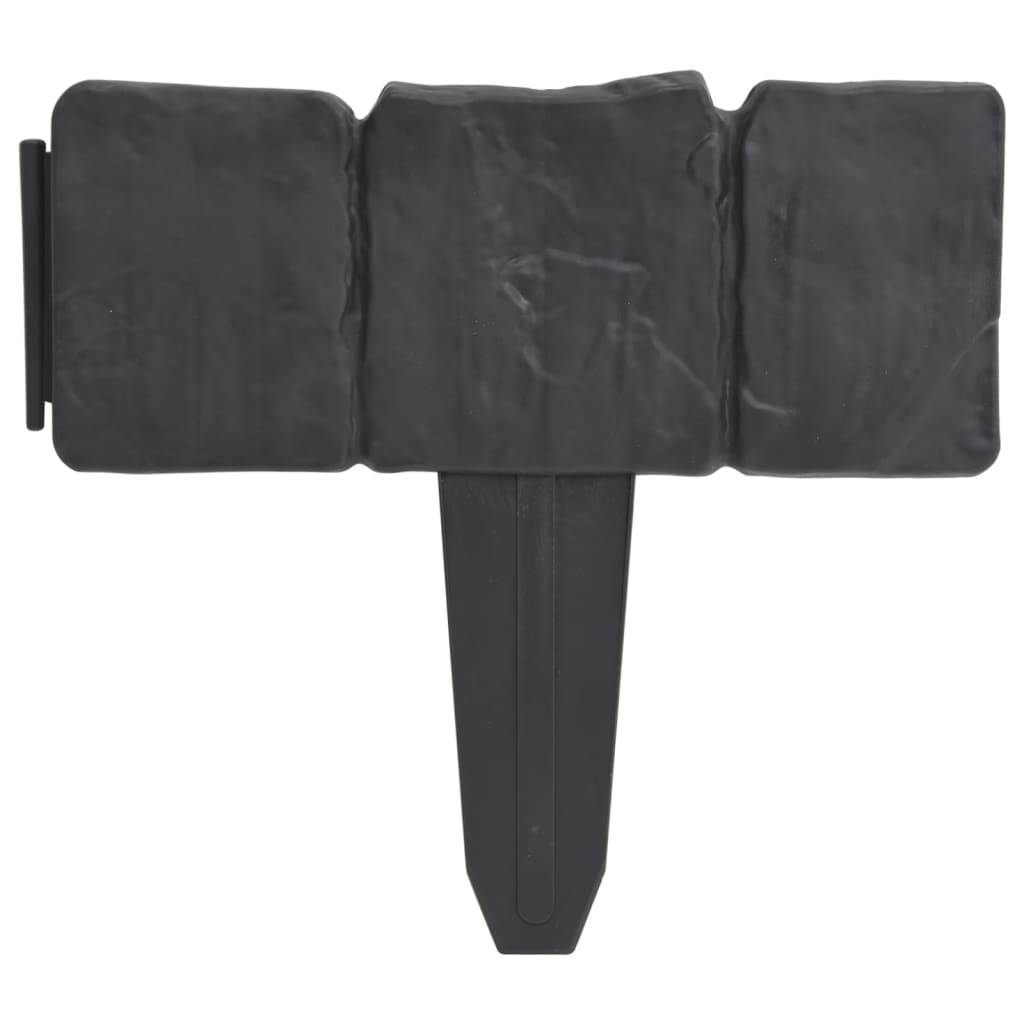 vidaXL Beeteinfassung 41 Stk. Kunststoff Stein-Optik 10 m