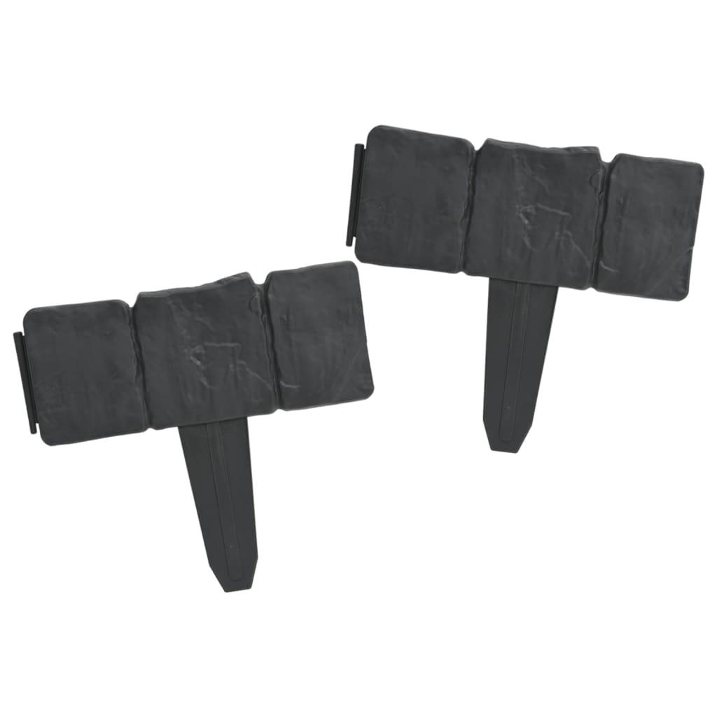 vidaXL Beeteinfassung 41 Stk. Kunststoff Stein-Optik 10 m