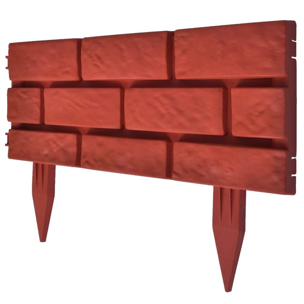 vidaXL Rasenkanten 11 Stk. Backstein-Design