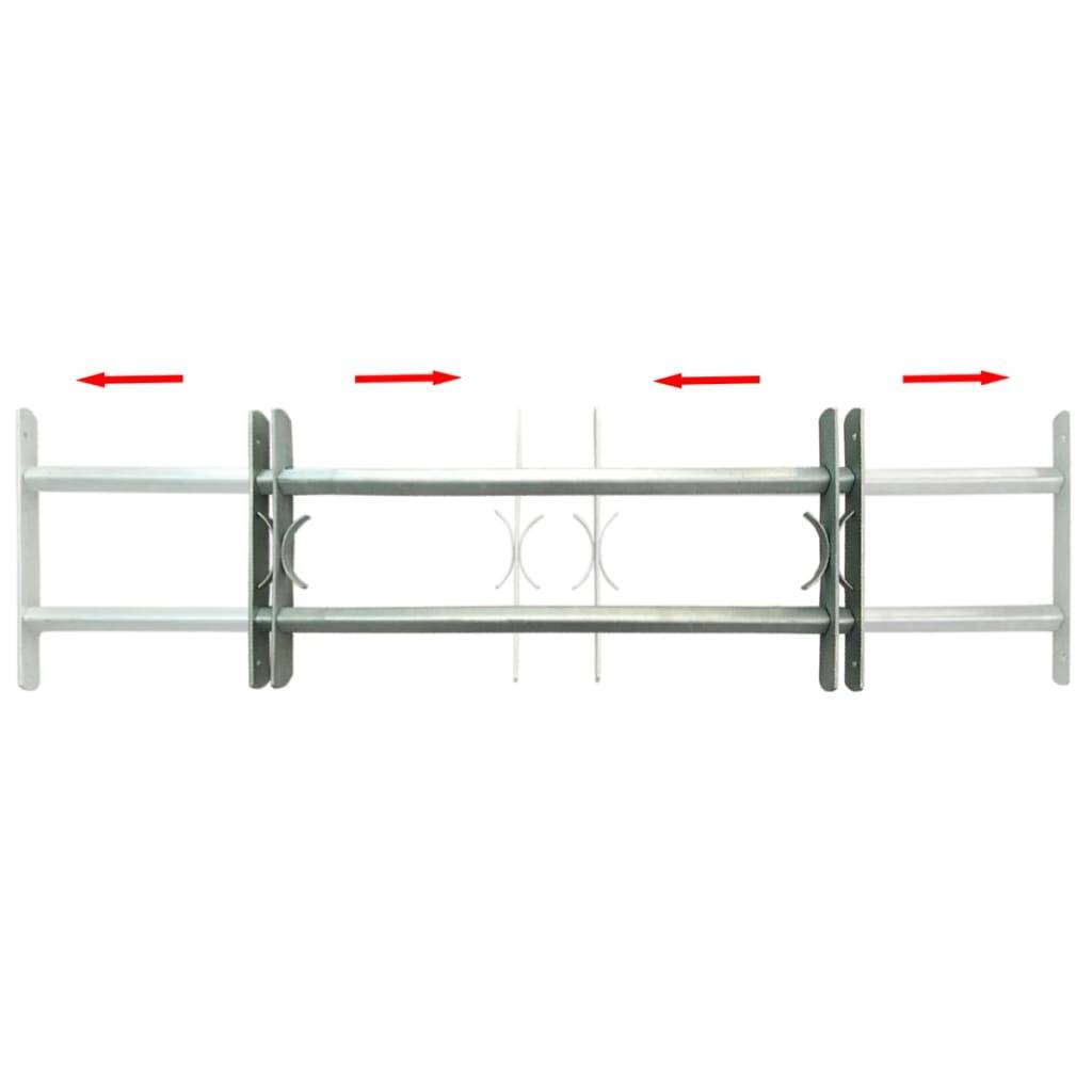 vidaXL Fenstergitter Verstellbar mit 2 Querstäben 500-650 mm