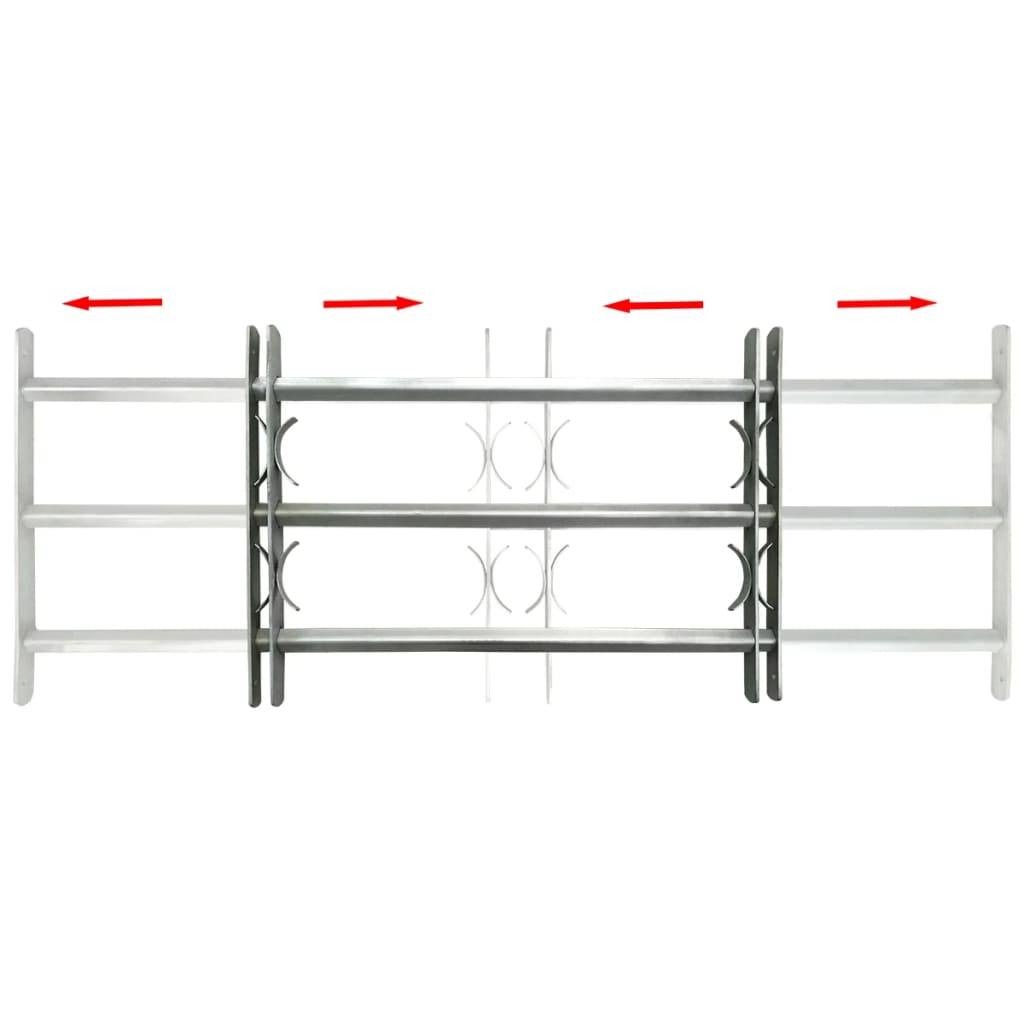 vidaXL Fenstergitter Verstellbar mit 3 Querstäben 500-650 mm