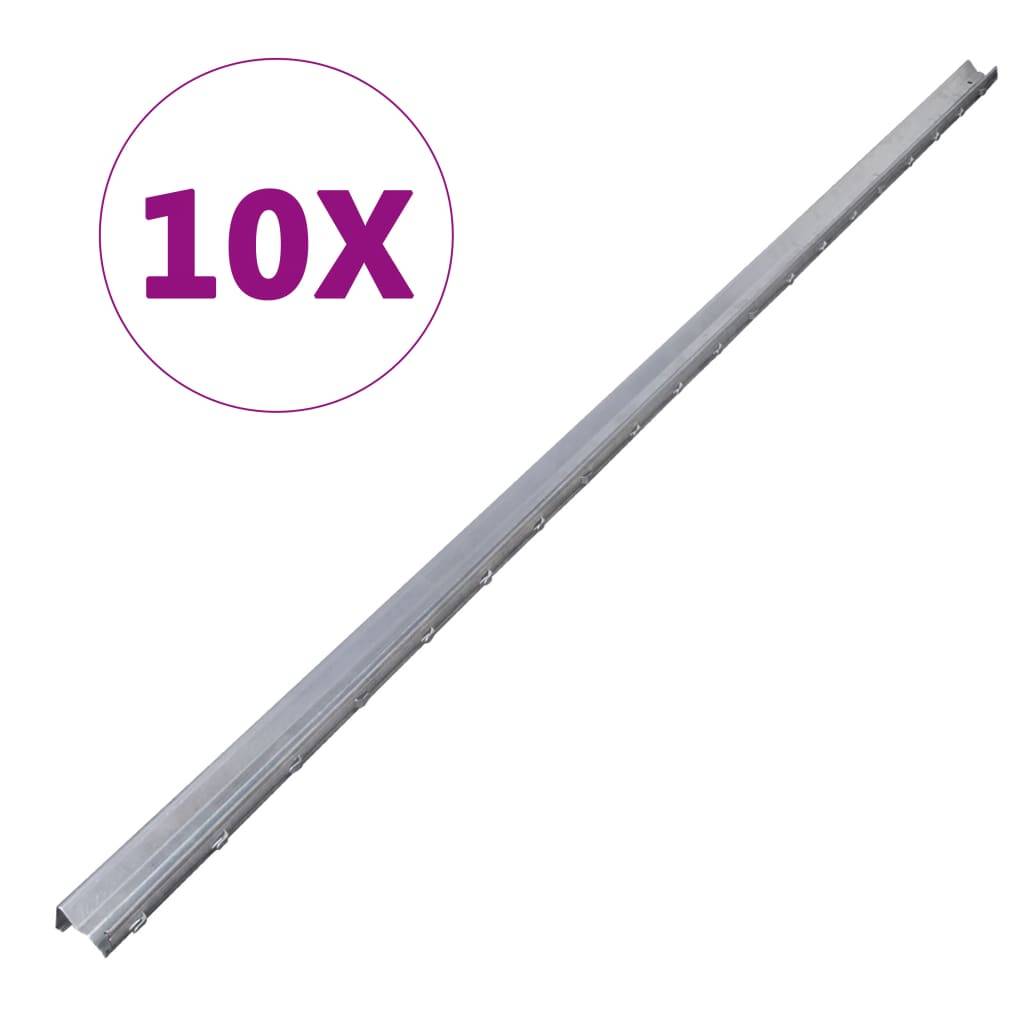 vidaXL Zaunpfosten 10 Stk. Verzinkter Stahl 2 m