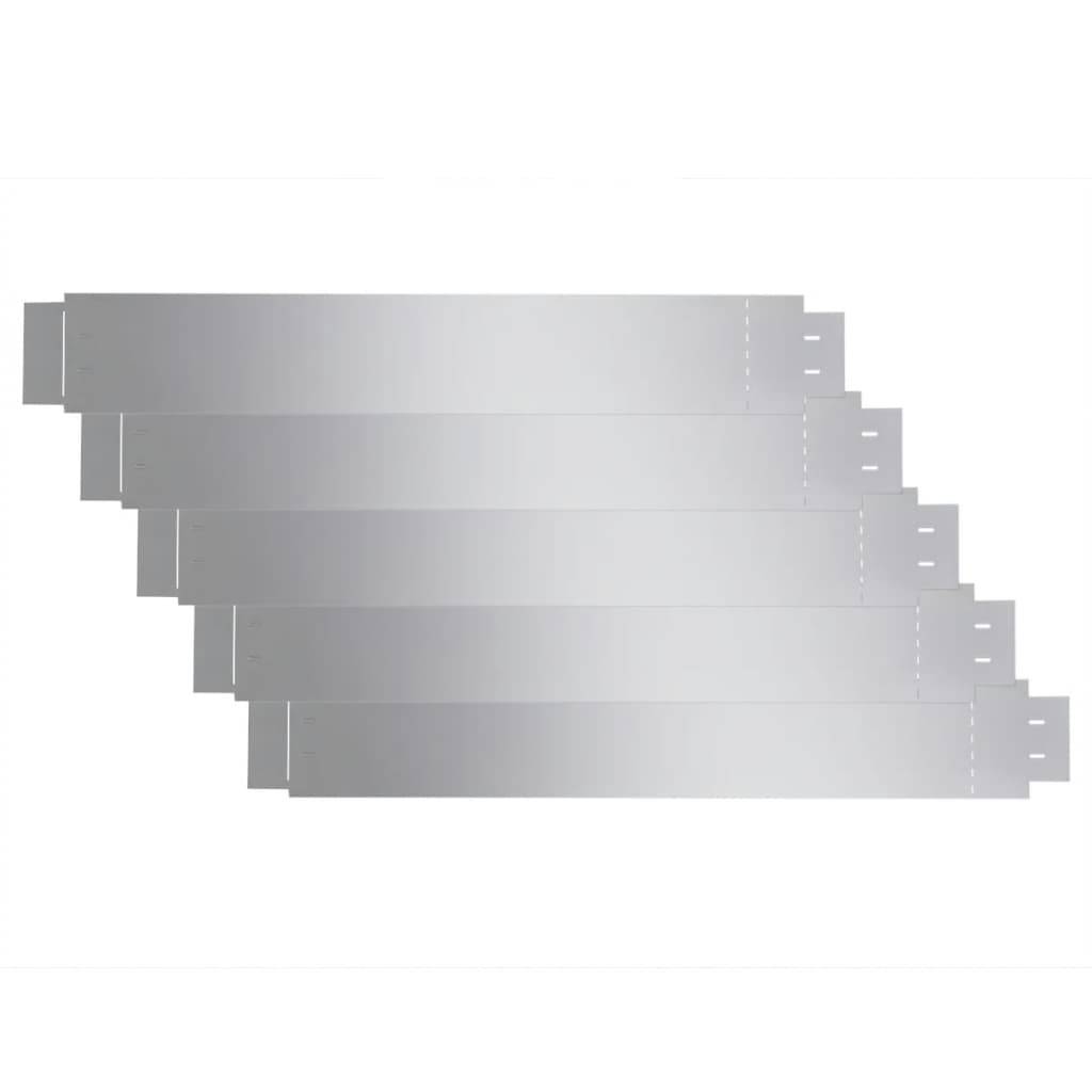 vidaXL Flexible Rasenkante 5-er Set Verzinkter Stahl 100x14 cm