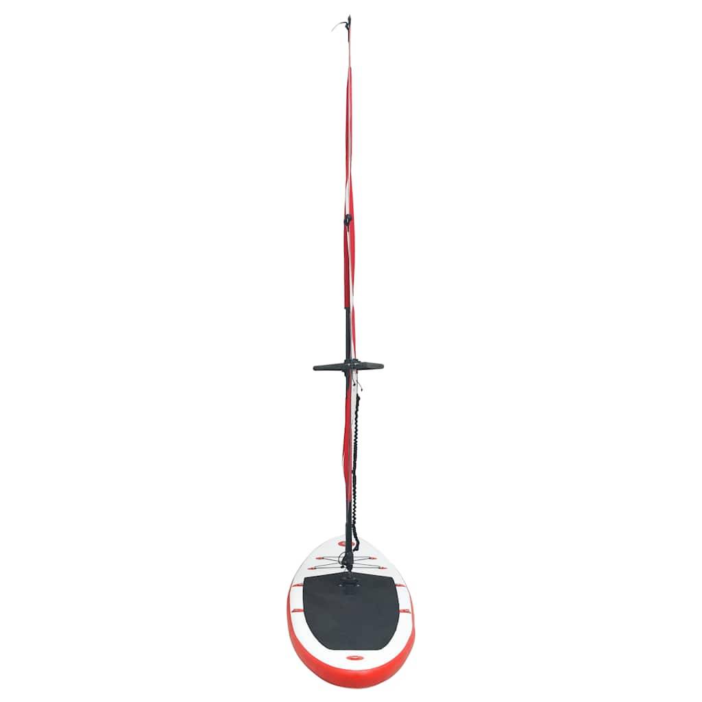 vidaXL Aufblasbares SUP-Board mit Segel Set Rot und Weiß