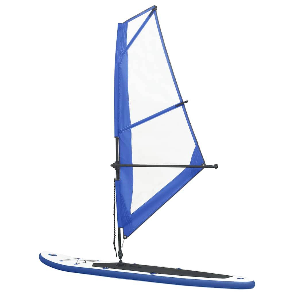 vidaXL Aufblasbares SUP-Board mit Segel Set Blau und Weiß