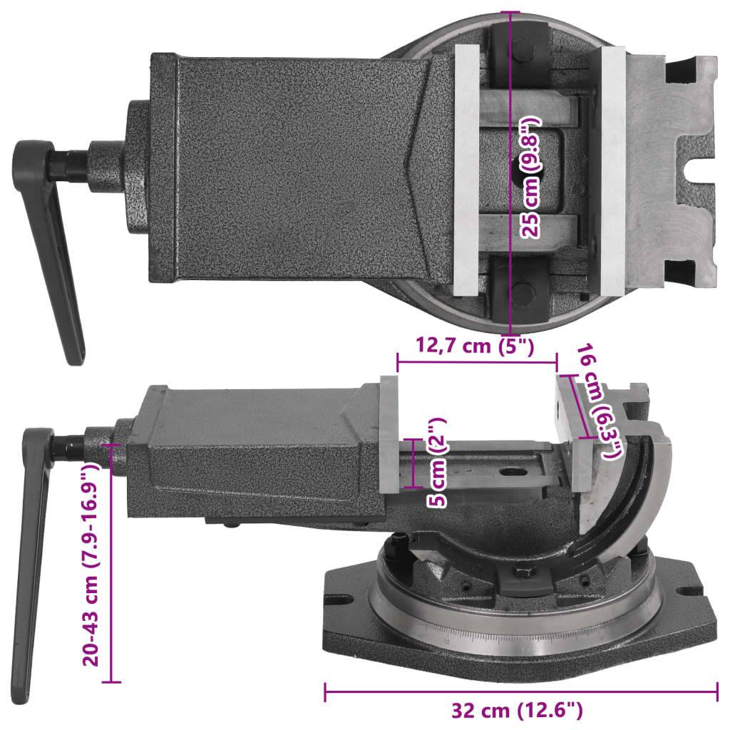vidaXL 2-Achsen-Schraubstock Kippbar 160 mm