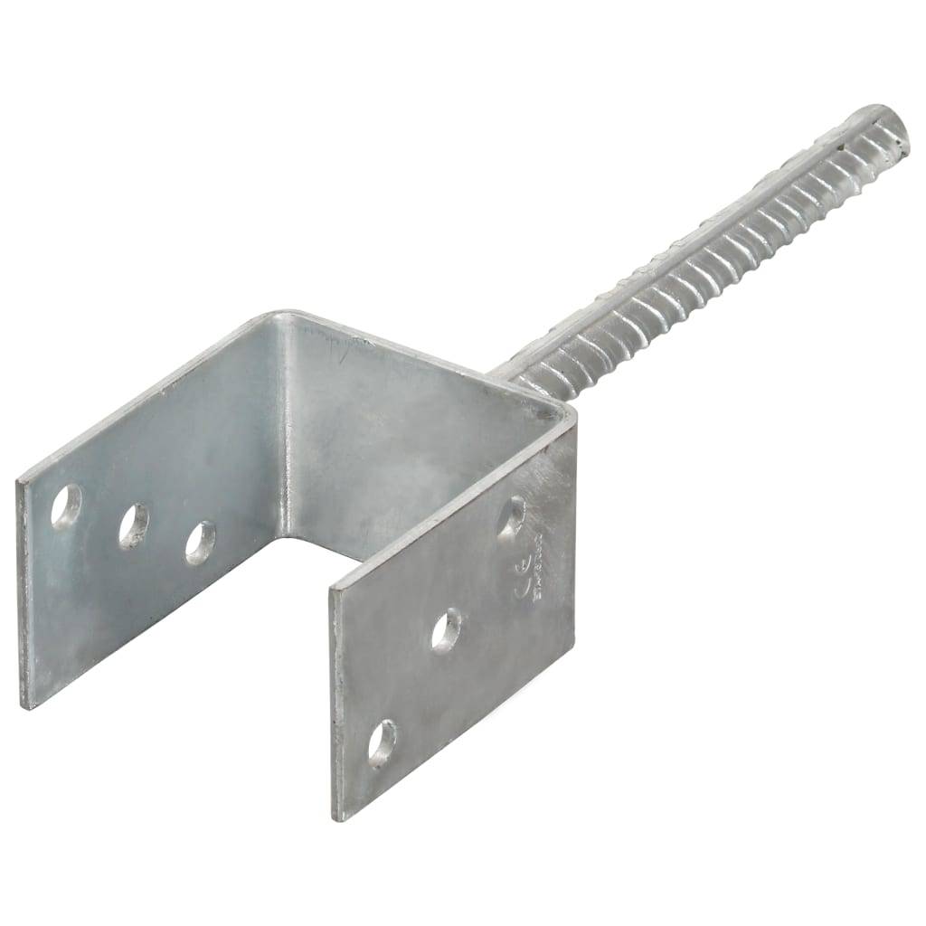 vidaXL Pfostenträger 6 Stk. Silbern 8×6×30 cm Verzinkter Stahl