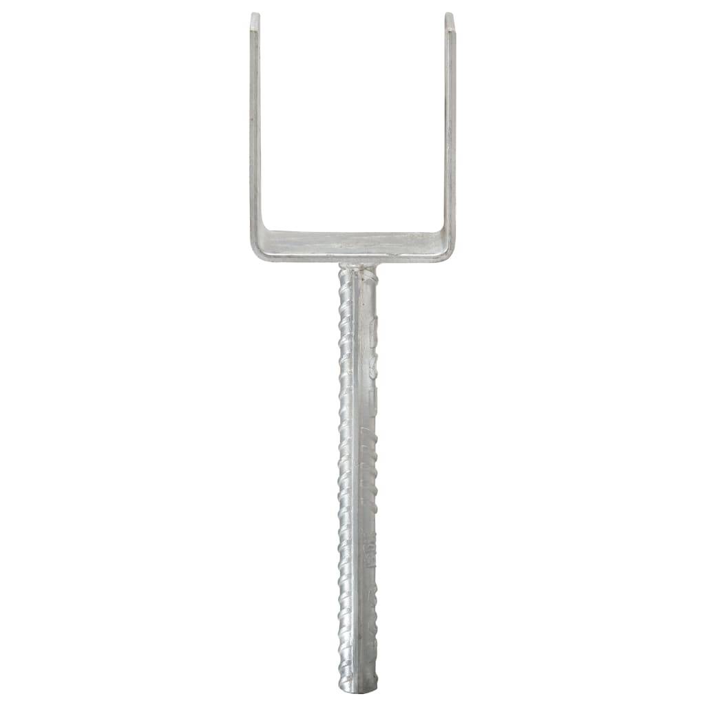 vidaXL Pfostenträger 6 Stk. Silbern 8×6×30 cm Verzinkter Stahl