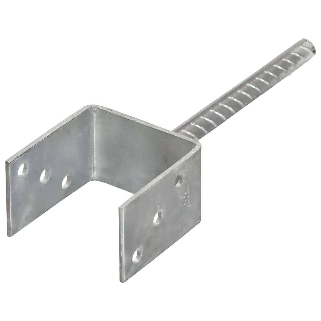 vidaXL Pfostenträger 6 Stk. Silbern 9×6×30 cm Verzinkter Stahl