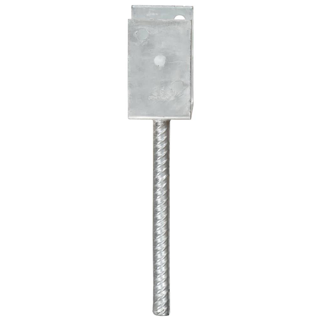 vidaXL Pfostenträger 6 Stk. Silbern 9×6×30 cm Verzinkter Stahl