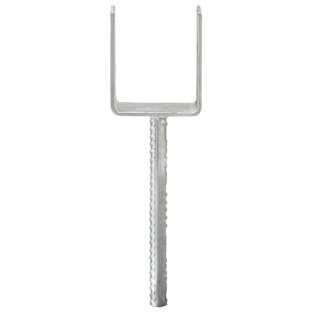 vidaXL Pfostenträger 6 Stk. Silbern 10×6×30 cm Verzinkter Stahl