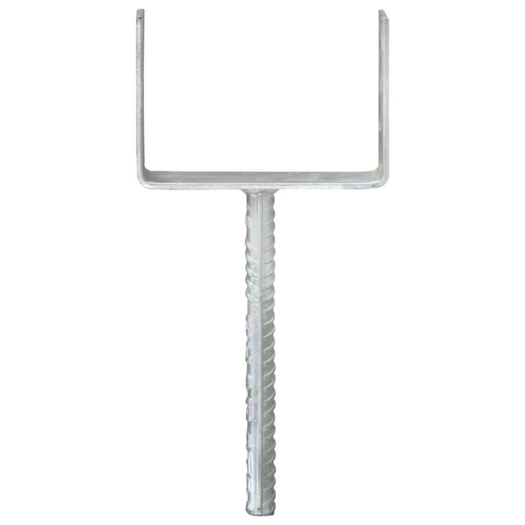 vidaXL Pfostenträger 6 Stk. Silbern 12×6×30 cm Verzinkter Stahl