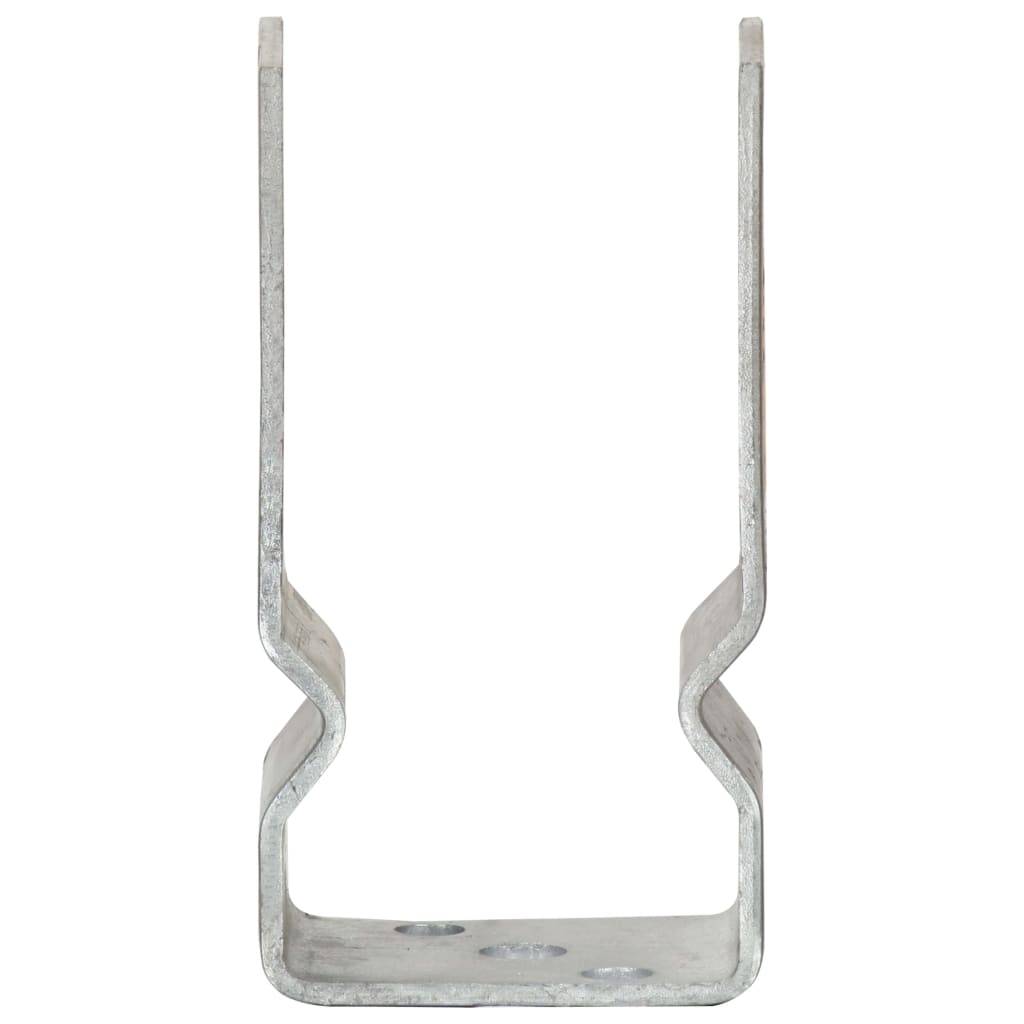 vidaXL Pfostenträger 6 Stk. Silbern 7×6×15 cm Verzinkter Stahl