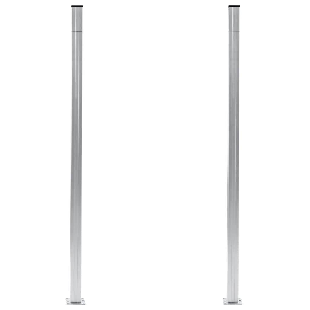 vidaXL Zaunpfosten 2 Stk. Aluminium 185 cm