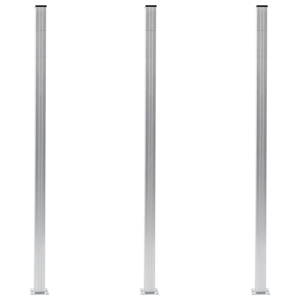 vidaXL Zaunpfosten 3 Stk. Aluminium 185 cm