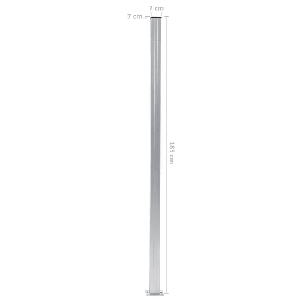 vidaXL Zaunpfosten 3 Stk. Aluminium 185 cm