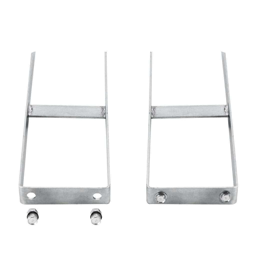 vidaXL Pfostenträger 2 Stk. für WPC Zaun Stahl 40 cm