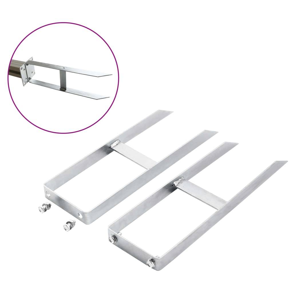 vidaXL Pfostenträger 2 Stk. für WPC Zaun Stahl 40 cm
