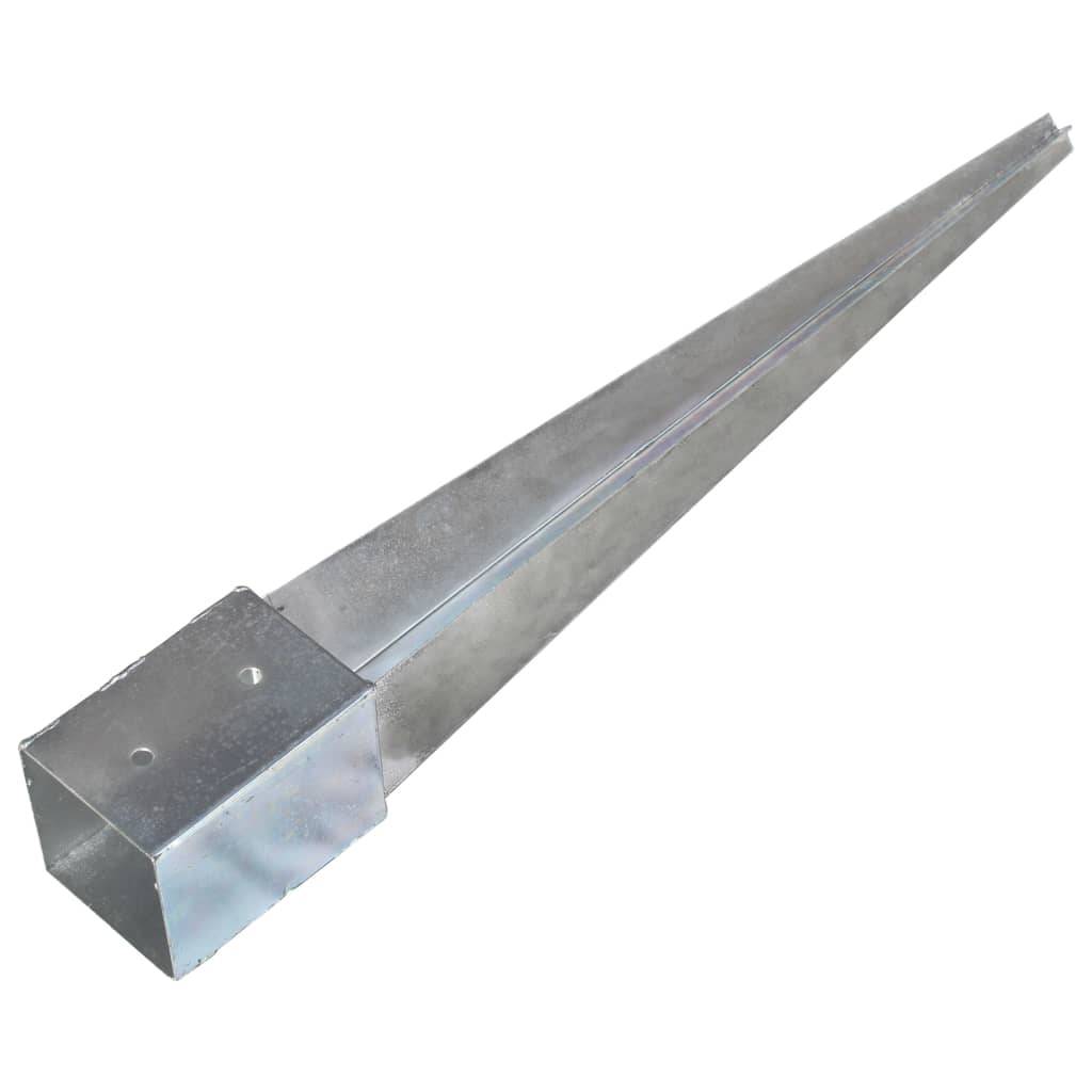 vidaXL Erdspieße 6 Stk. Silbern 10×10×76 cm Verzinkter Stahl