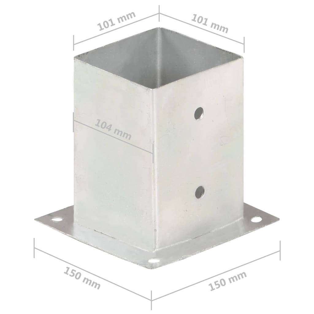vidaXL Pfostenanker 4 Stk. Verzinktes Metall 101 mm