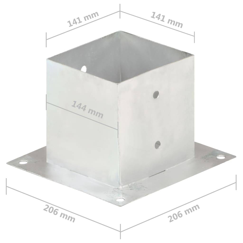 vidaXL Pfostenanker 4 Stk. Verzinktes Metall 141 mm