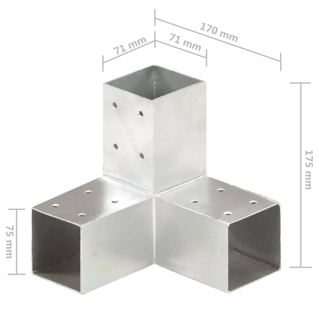 vidaXL Pfostenverbinder Y-Form Verzinktes Metall 71 x 71 mm