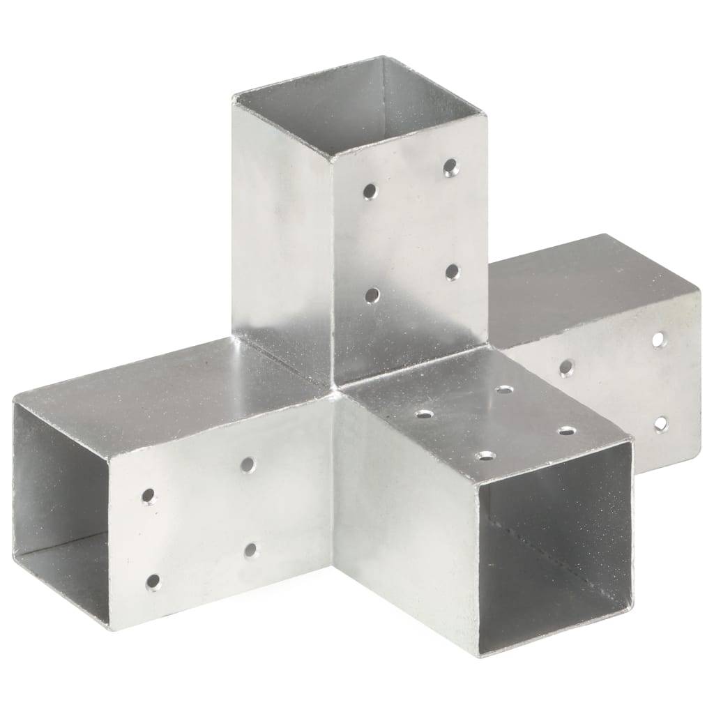 vidaXL Pfostenverbinder 4 Stk. X-Form Verzinktes Metall 71 x 71 mm