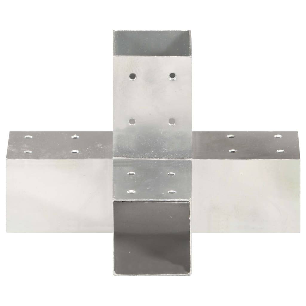 vidaXL Pfostenverbinder 4 Stk. X-Form Verzinktes Metall 71 x 71 mm
