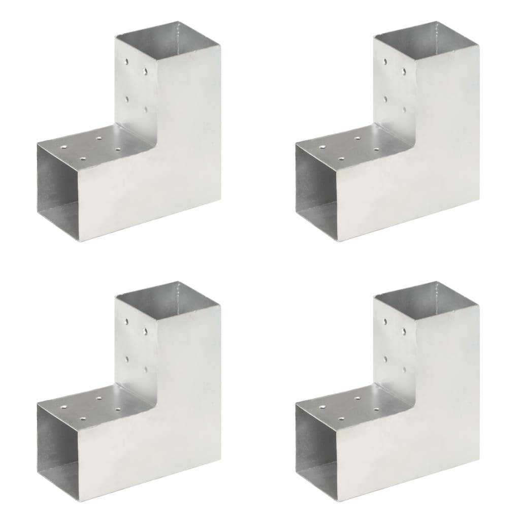 vidaXL Pfostenverbinder 4 Stk. L-Form Verzinktes Metall 81 x 81 mm