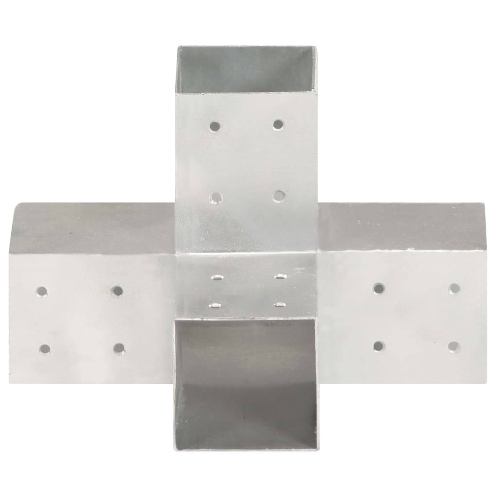vidaXL Pfostenverbinder 4 Stk. X-Form Verzinktes Metall 81 x 81 mm