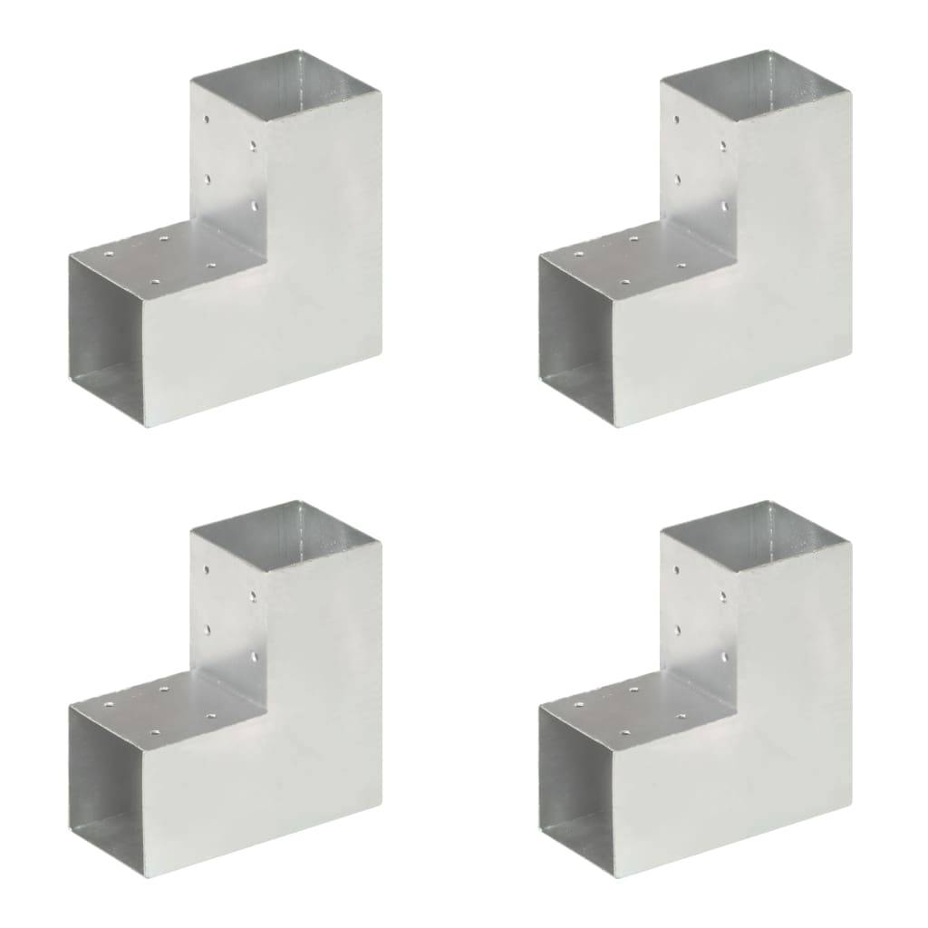 vidaXL Pfostenverbinder 4 Stk. L-Form Verzinktes Metall 91 x 91 mm