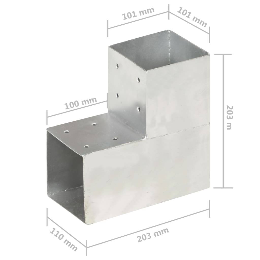 vidaXL Pfostenverbinder L-Form Verzinktes Metall 101 x 101 mm