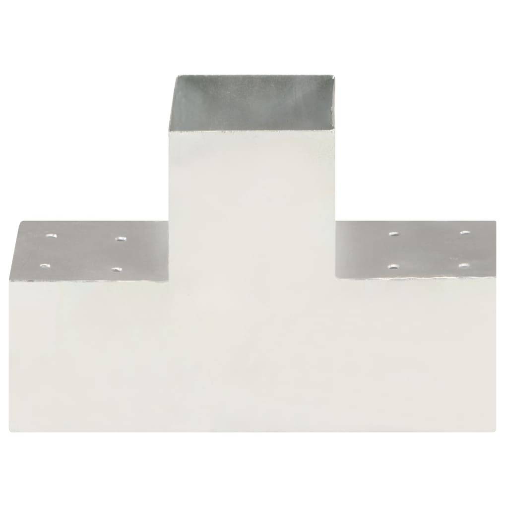 vidaXL Pfostenverbinder 4 Stk. T-Form Verzinktes Metall 101 x 101 mm