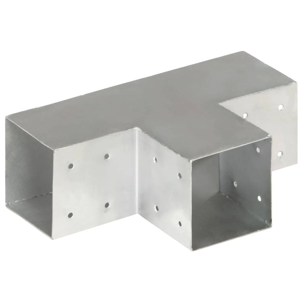 vidaXL Pfostenverbinder 4 Stk. T-Form Verzinktes Metall 101 x 101 mm