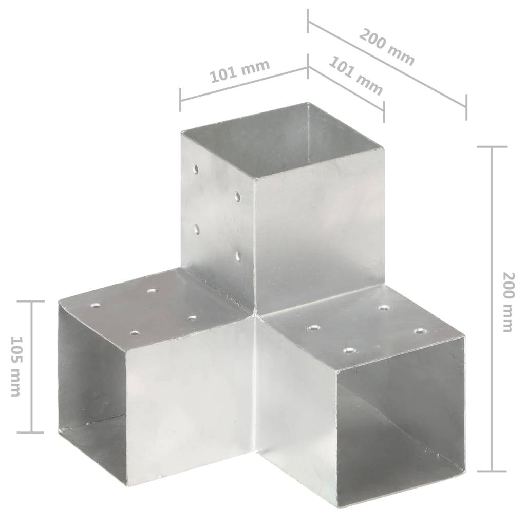 vidaXL Pfostenverbinder Y-Form Verzinktes Metall 101 x 101 mm