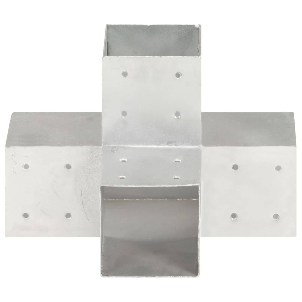vidaXL Pfostenverbinder 4 Stk. X-Form Verzinktes Metall 101 x 101 mm
