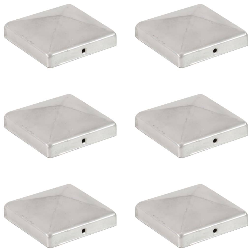 vidaXL Pfostenkappen 6 Stk. Pyramide Verzinktes Metall 101 x 101 mm