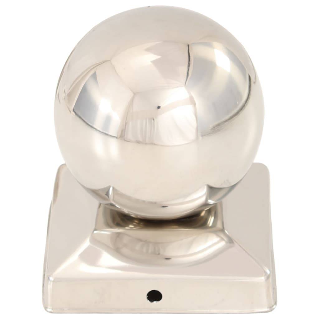 vidaXL Pfostenkappen 6 Stk. Kugelform Edelstahl 81 x 81 mm