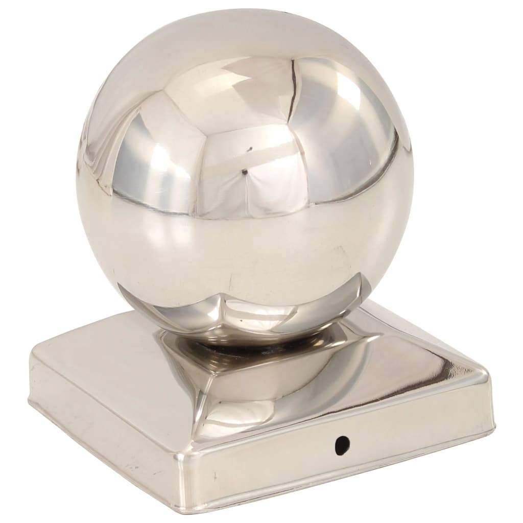 vidaXL Pfostenkappen 6 Stk. Kugelform Edelstahl 81 x 81 mm