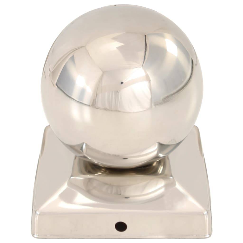 vidaXL Pfostenkappen 6 Stk. Kugelform Edelstahl 81 x 81 mm