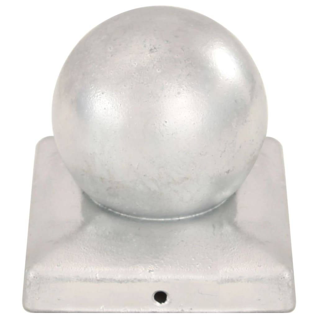 vidaXL Pfostenkappen 6 Stk. Kugelform Verzinktes Metall 101 x 101 mm