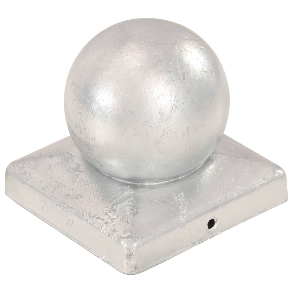 vidaXL Pfostenkappen 6 Stk. Kugelform Verzinktes Metall 101 x 101 mm
